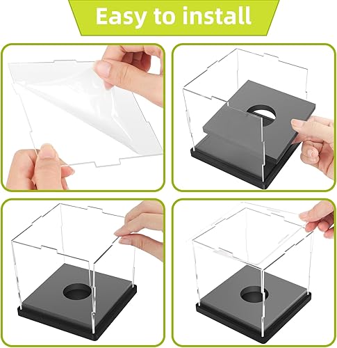 Miniatura 9 de Paquete de 4 vitrinas de softbol Arcylic Soporte de Softbol Soporte UV Transparente para Campeonato Exhibición de Memorabilia y Caja de