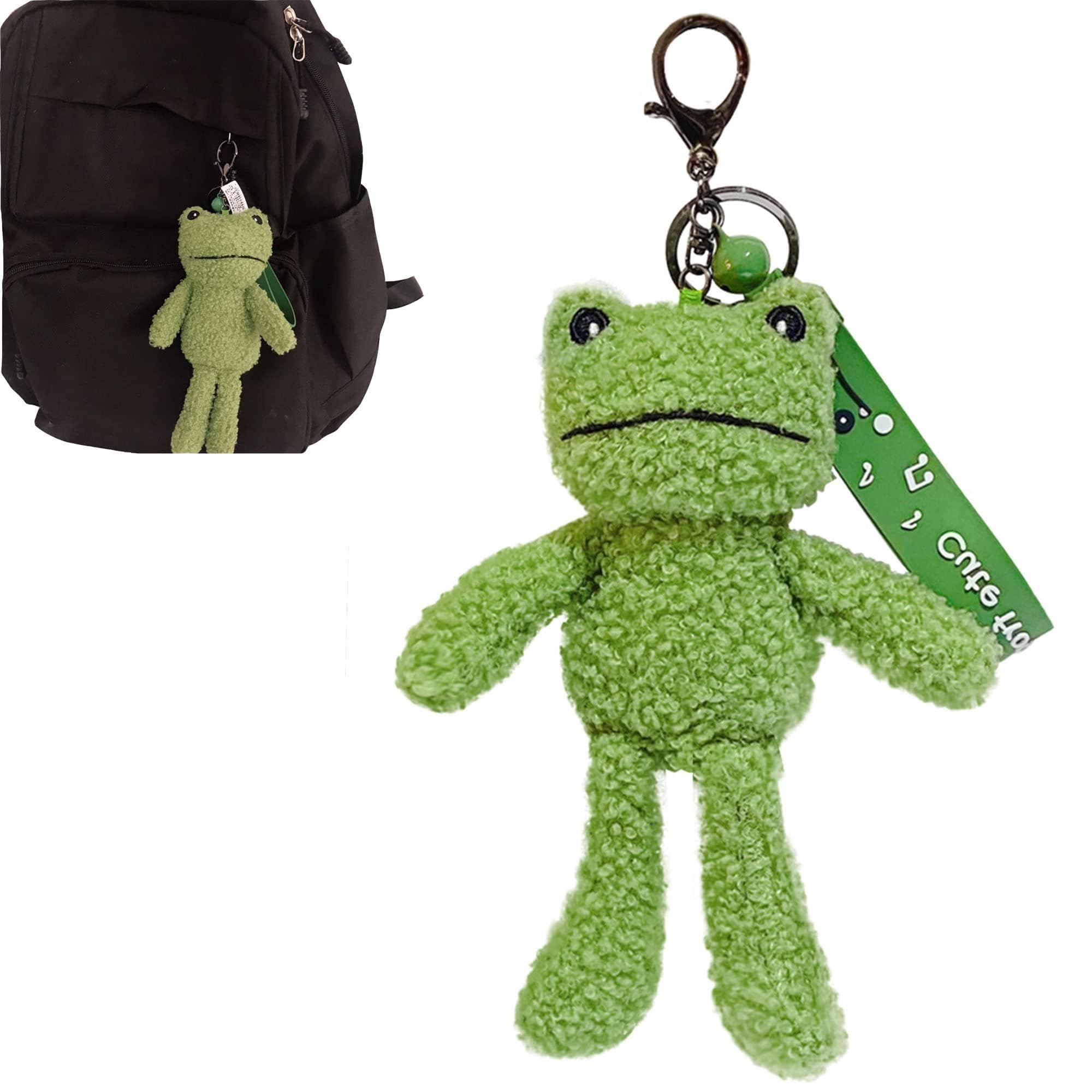 Plush Frog Keychain Accessory, Soft Charm for Keys, Backpacks, Purses, Phone, Car Key Ring, Thoughtful Gift for Positive Intentions, Men Women, Festivals & Special Occasions