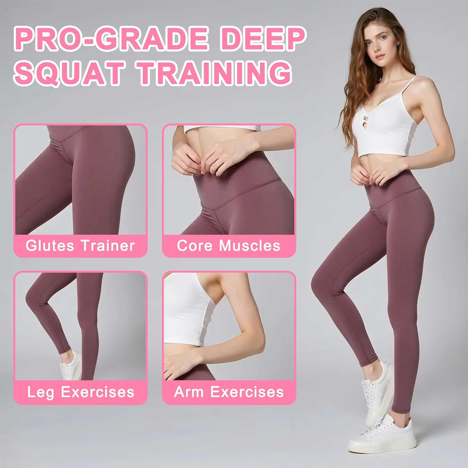 Macchina per Squat Profondi Regolabile per Donne - Allenatore per Glutei con 3 Bande Elastiche per Esercizi per Addominali E Gambe - Attrezzatura per Allenamento A Casa