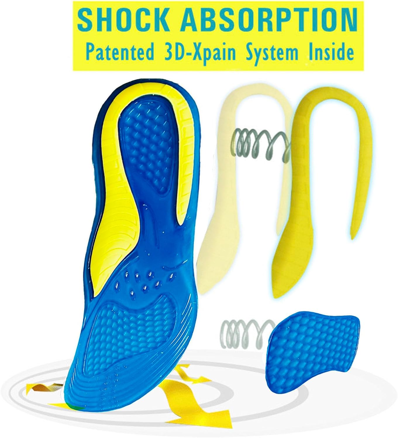 3D-Xpain™ Anti-Fatigue Gel Insoles for Pain Relief & Plantar Fasciitis – Comfort Wellington Shoe Inserts for Men & Women Ideal for Working Boots Standing, Walking, and Everyday Use Inner Sole - Image 2