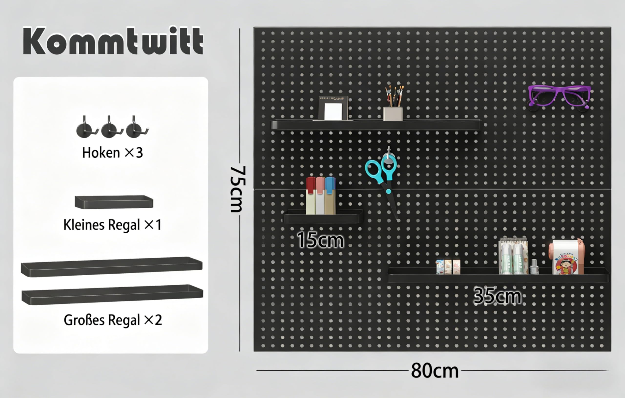 L-förmiger Gaming-Tisch mit Lochwandaufsatz und Regalen, Eck-Computertisch mit Steckdose, umkehrbarer Büroschreibtisch mit 3 abnehmbaren Ablagen für Zuhause und Schlafzimmer, 120*80cm Schwarz