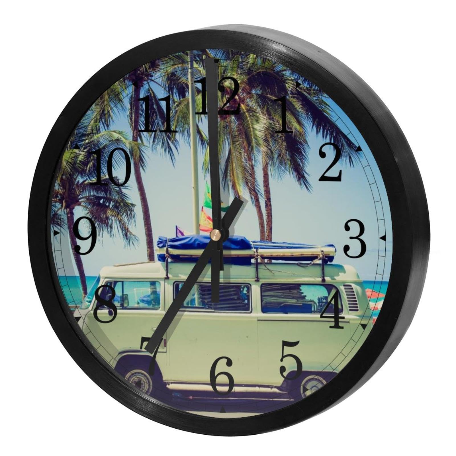 Horloge murale palmier et plage pour insuffler la douceur des vacances