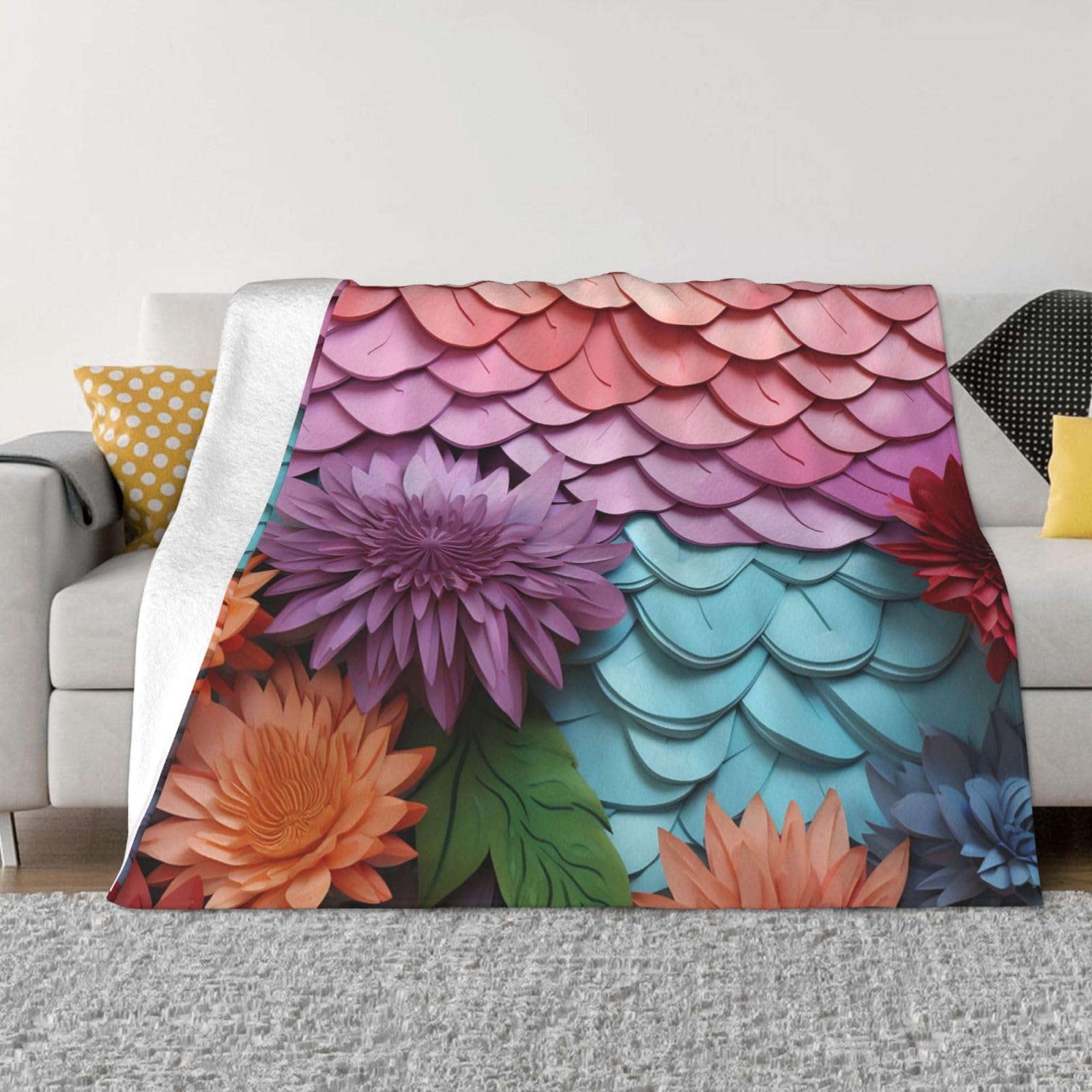 Couverture chaude en flanelle ultra douce imprimée pour lit et canapé