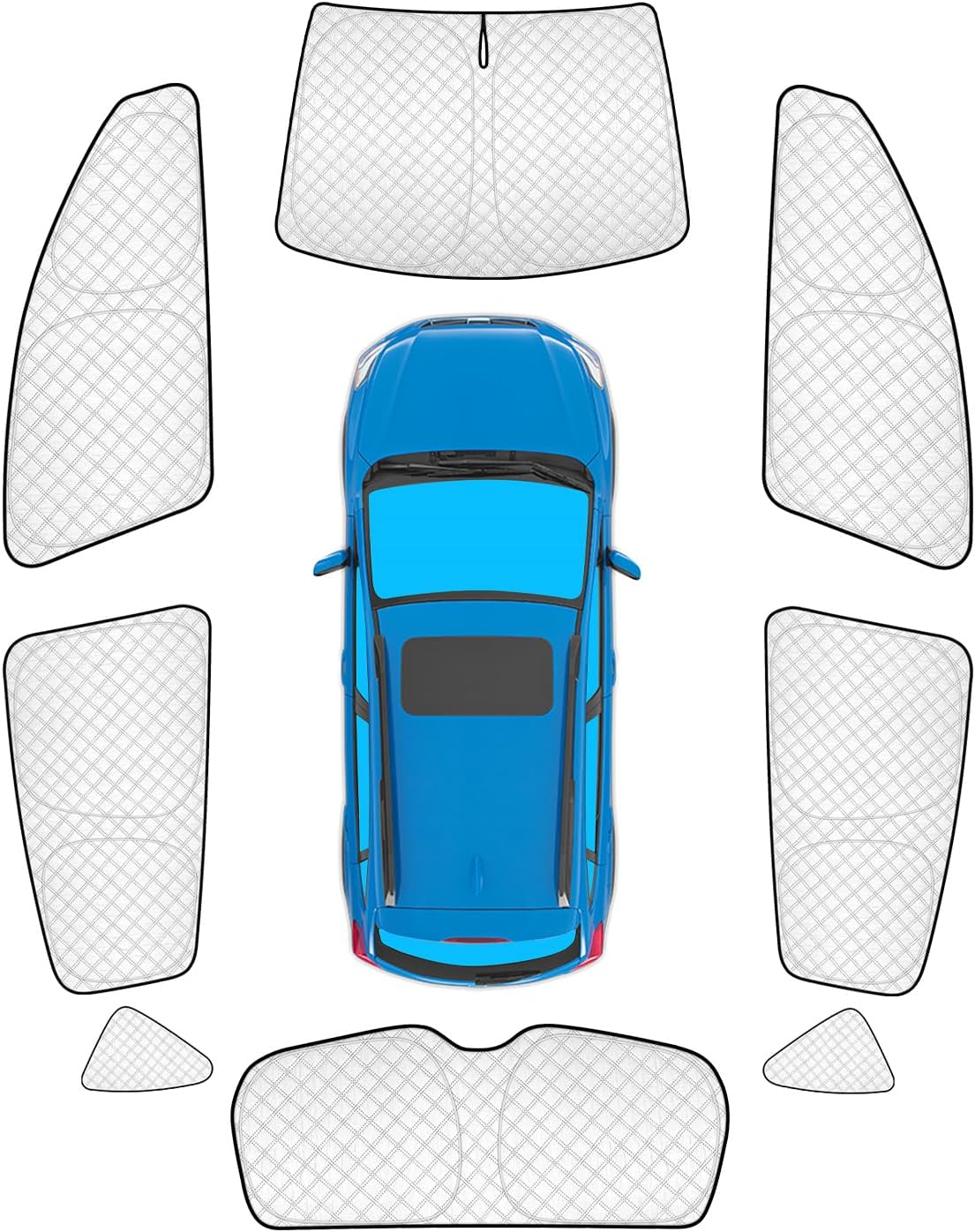 KMF 8pcs Thicken Full Window Sun Shades for Subaru Crosstrek Accessories 2024 2025 2026,Car Window Covers Sunshade for Windshield Side Rear, UV Block and Blackout Privacy for Camping Outdoor