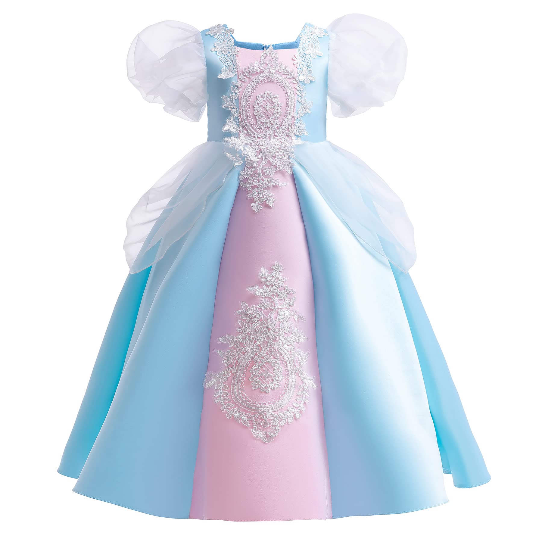 Niñas Vestidos Cortos de la vendimia Vestidos para Niños Vestidos de Princesa con Manga de Burbuja Vestidos Largos para Niñas