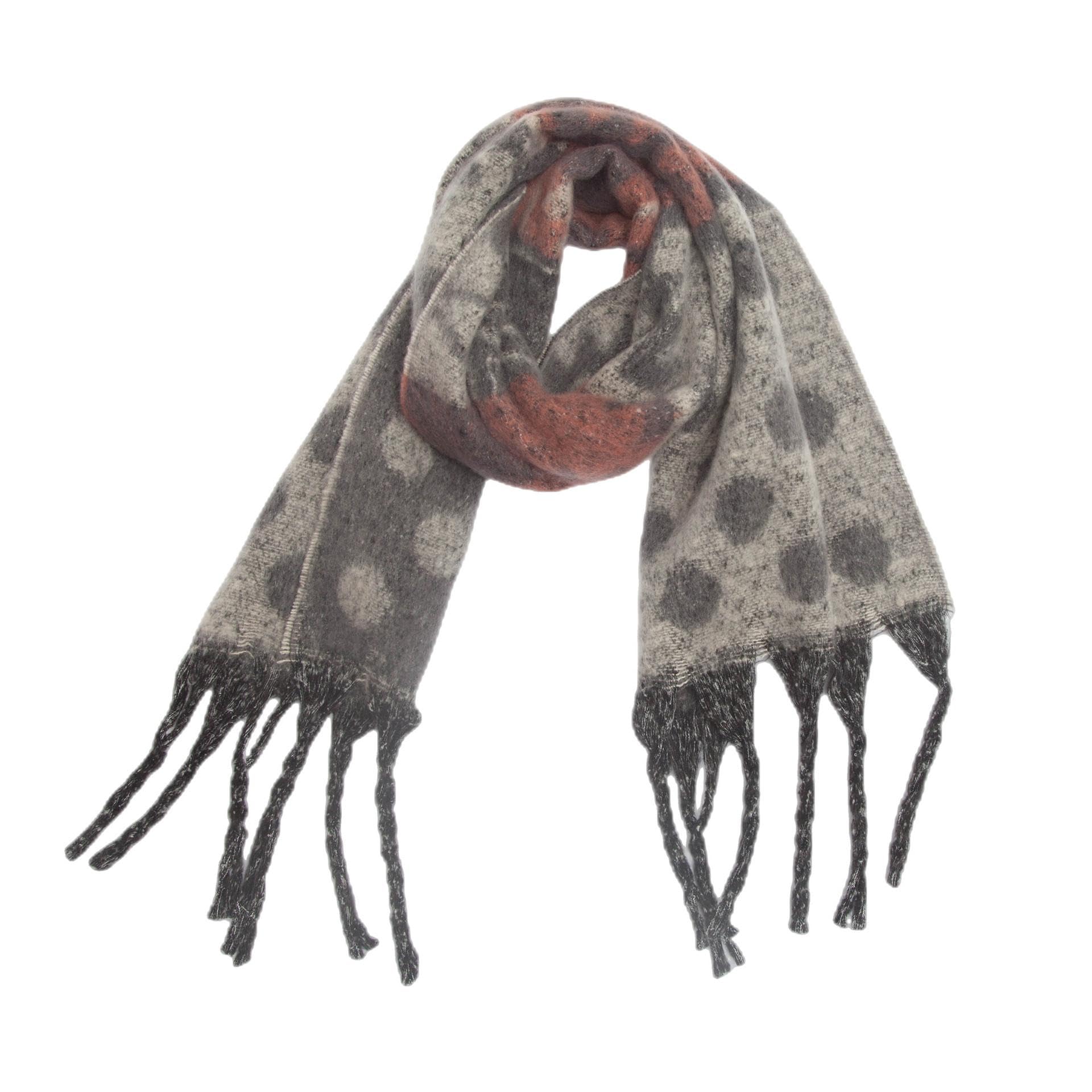Schal Mütze Damen Halstuch Herren Schals Poncho Schal Winter Verdickter Hals Fransen Jacquard Dot Schal 04