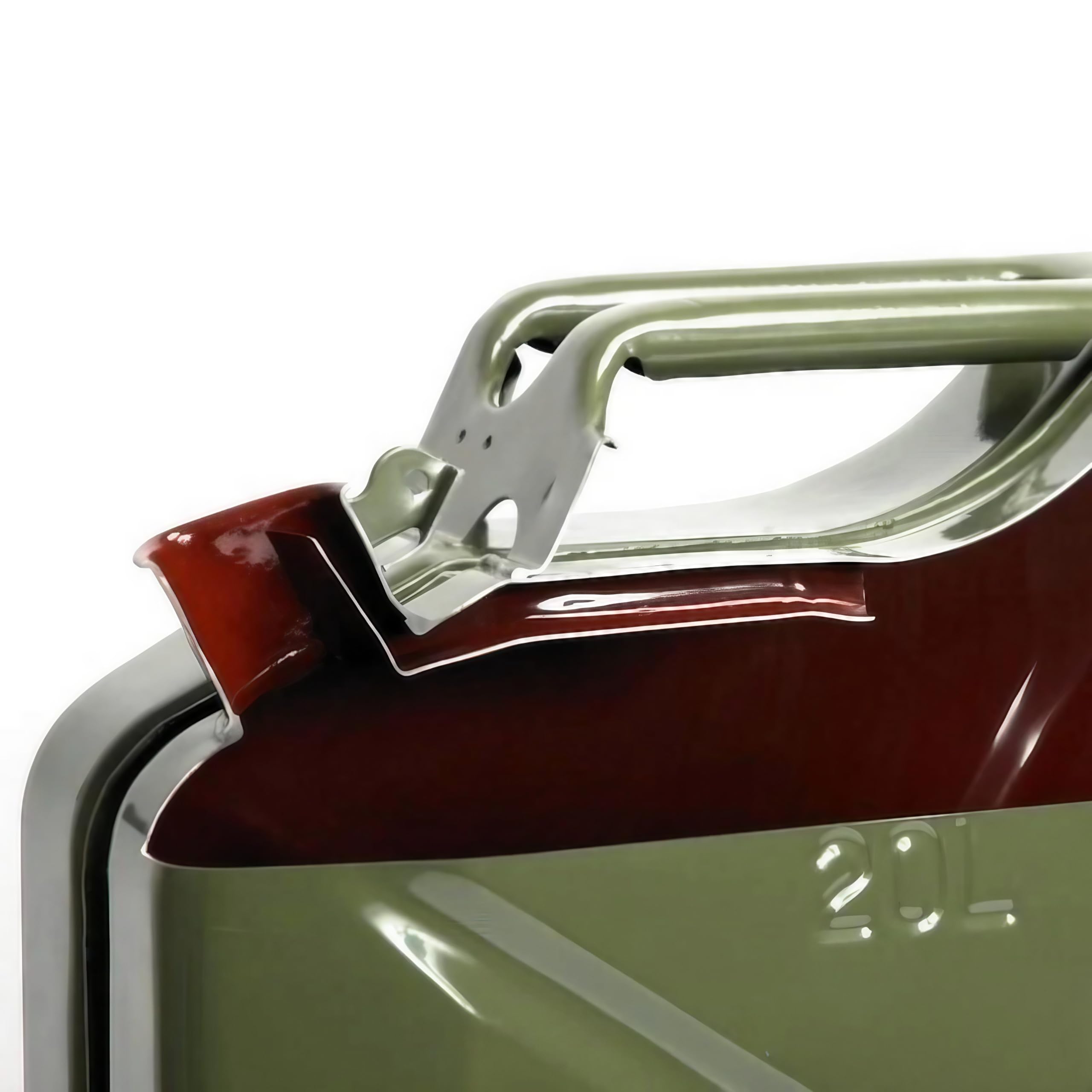 BW Benzinkanister Metall 20 Liter Kraftstoffkanister Olivgrün RAL 6003 TÜV-geprüft UN-Zulassung 0,9mm Stahl DIN 7274 Benzin Diesel E10 2-Takt Made in Europe