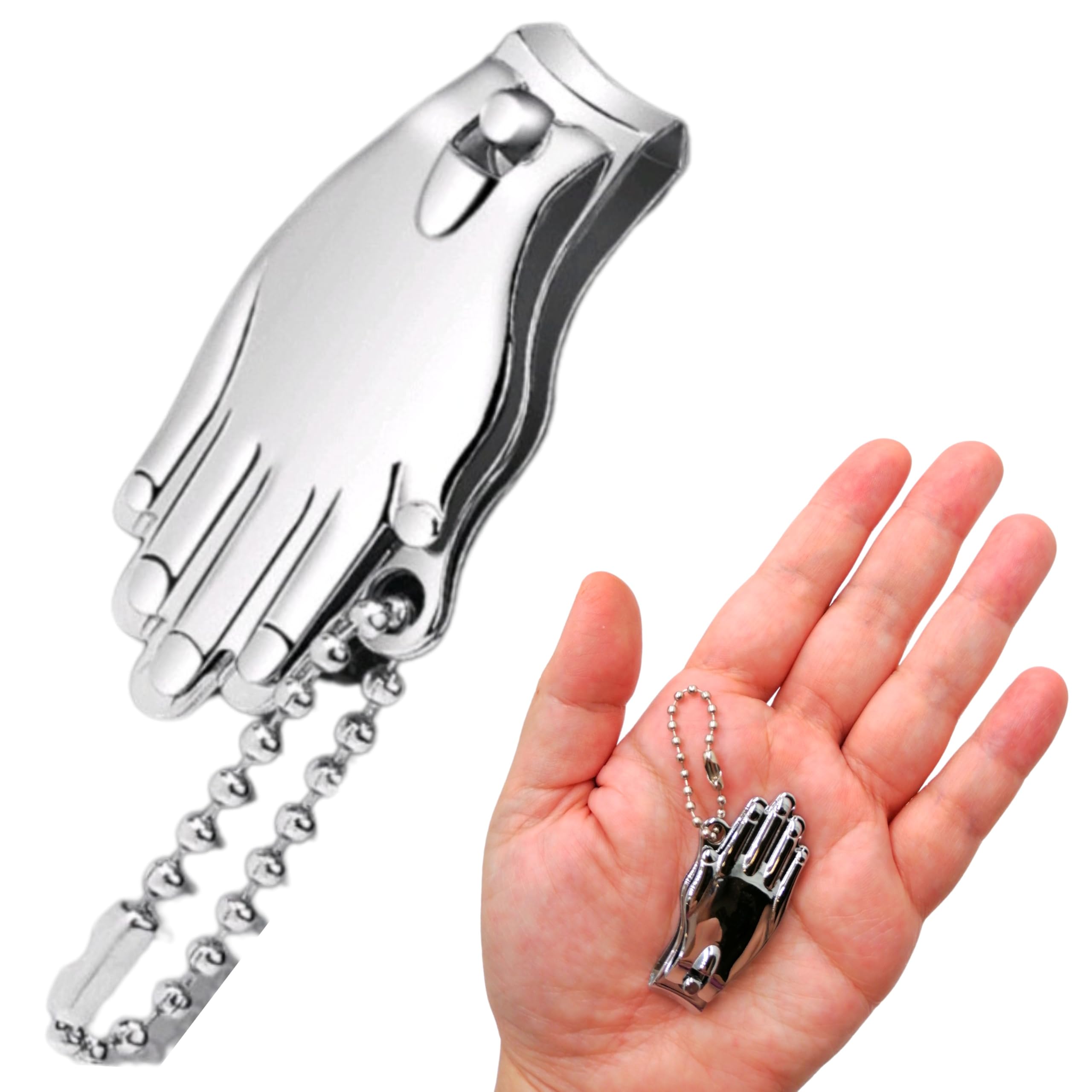 Finger Nail Clippers, Hand Nail Clipper, Mini Nail Clippers, Travel Nail Clippers Keychain, Small Portable Compact Pocket Silver