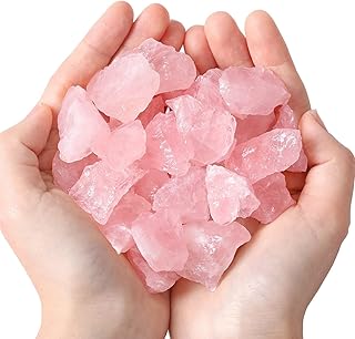 MAIBAOTA Natural Rose Quartz Crystals Bulk Raw Healing Crystal Stones 1" Raw Rough Gemstones Rocks for Tumbling Polishing Cutting Reiki Witch Quartz Crystals
