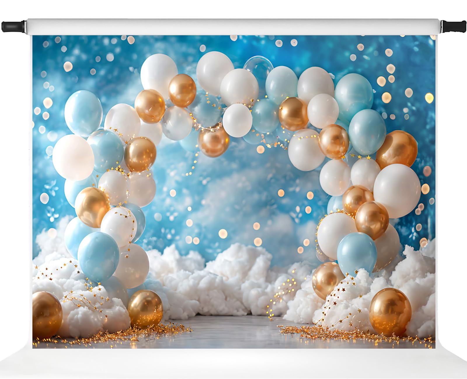 Kate Birthday Backdrops Children Kids Cake Smash Photography Backdrops Balloons Blue Sky Cloud 1st Party Decorations, 7x5ft