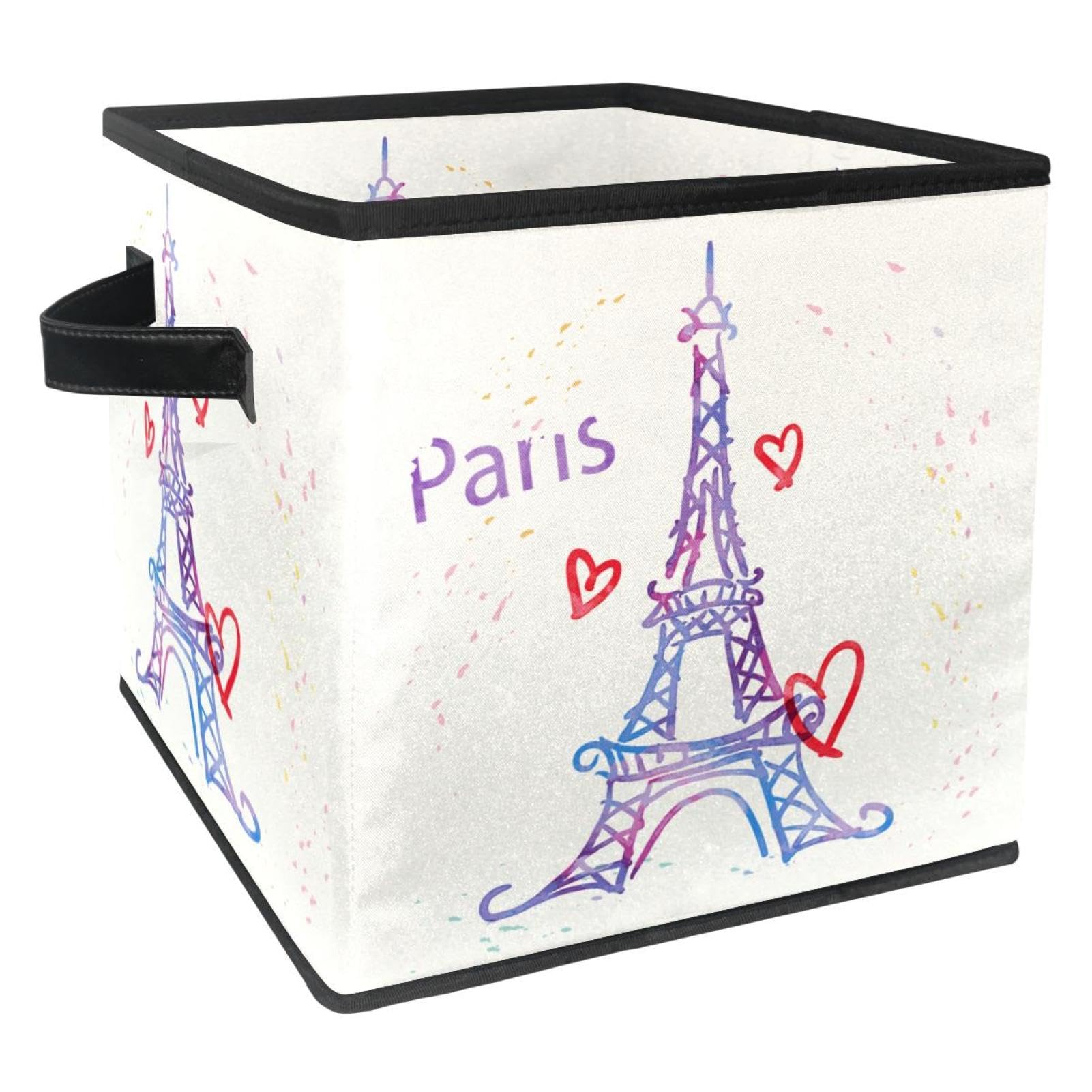 Boîte de rangement pliable Tour Eiffel en tissu pour placard et chambre