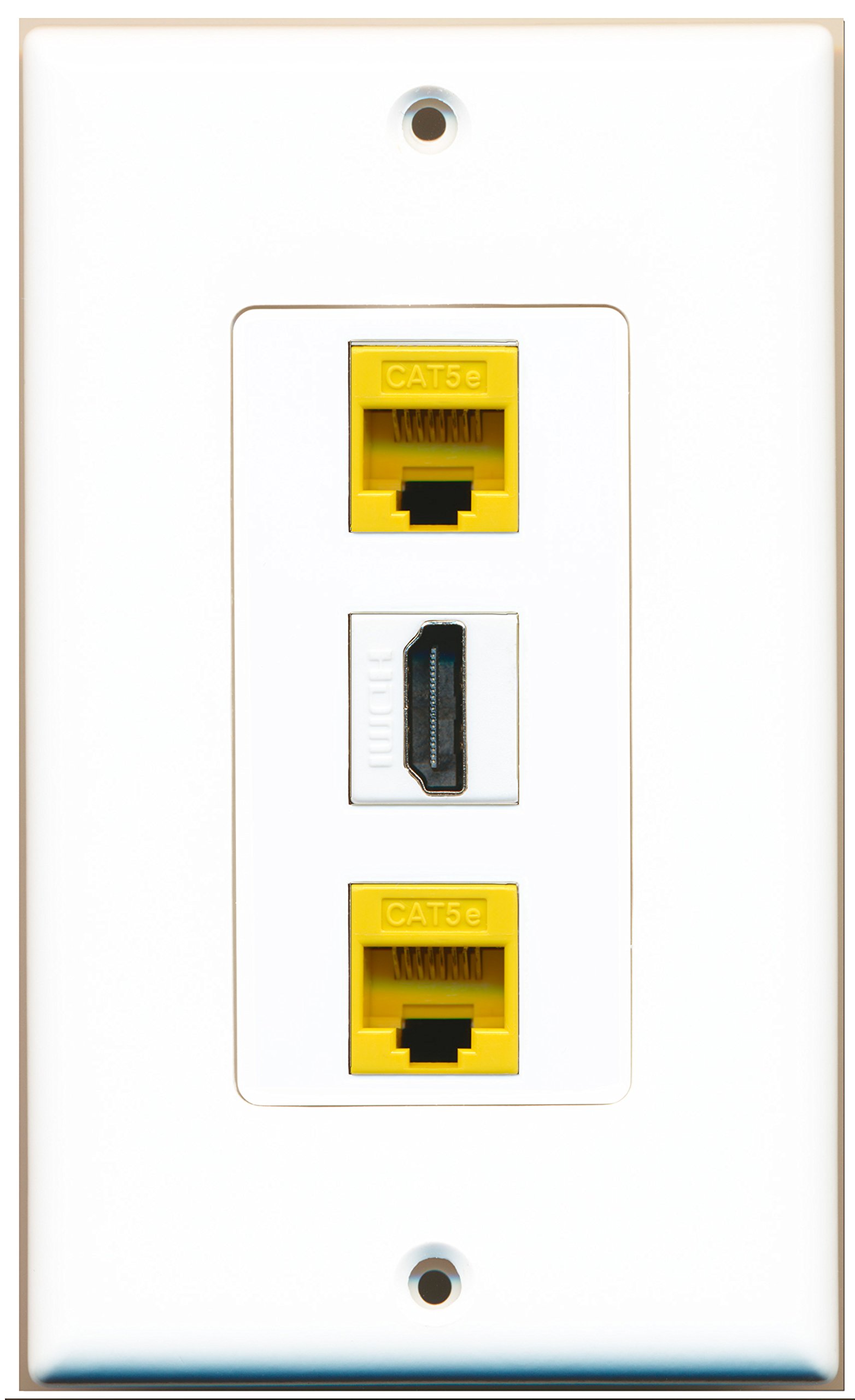 Riteav – 15 amp di corrente e 1 porte CAT5e Ethernet decora tipo piastra a muro Light Almond