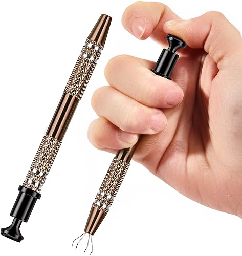 Pinzas de acero inoxidable con 4 garras, herramienta de recogida de joyero, 4 puntas BGA para recolección de piezas pequeñas, agarrador para objetos