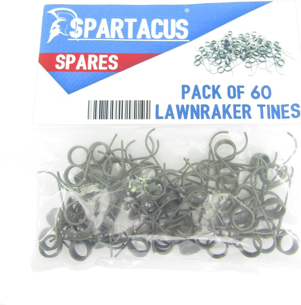 Spartacus 60 x Replacement Lawn Raker Scarifier Tines Tynes For Qualcast GLR750 Homebase