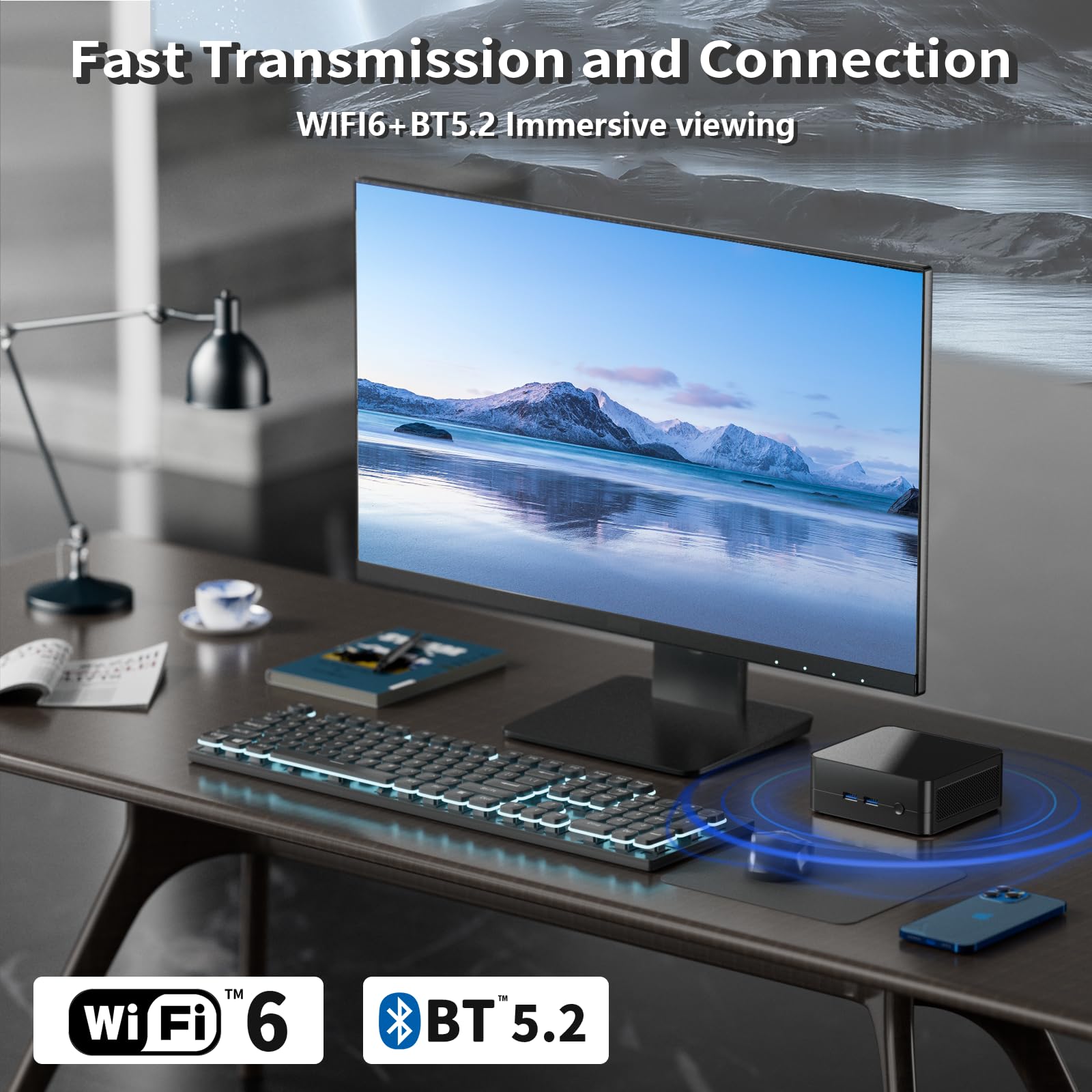 Ryzen 5625U Mini-PC Ryzen 6-Kern 12-Thread (bis zu 4,3 GHz) All-in-One-PC Windows 11 Pro/WiFi/Bluetooth 5.2 / DC/RJ45 1000M Ethernet/USB*4 / USB-C / 2*HDMI (kein Arbeitsspeicher, Keine SSD)