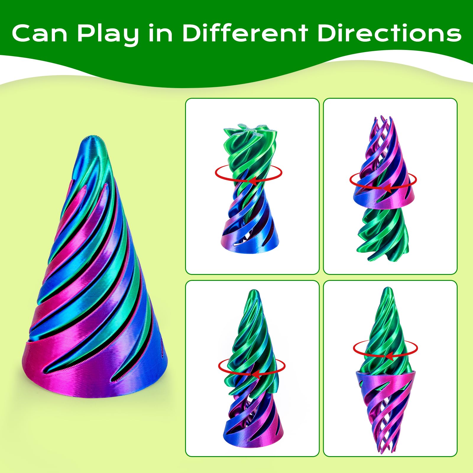 AMZLORD Juguete de Cono en Espiral Impreso en 3D, pirámide Imposible, Escultura de Paso, Alivio del estrés, Juguete de Escritorio, Paso a través de pirámide, Juguete inquieto para niños y ad AMZLORD Juguete de Cono en Espiral Impreso en 3D, pirámide Imposible, Escultura de Paso, Alivio del estrés, Juguete de Escritorio, Paso a través de pirámide, Juguete inquieto para niños y ad