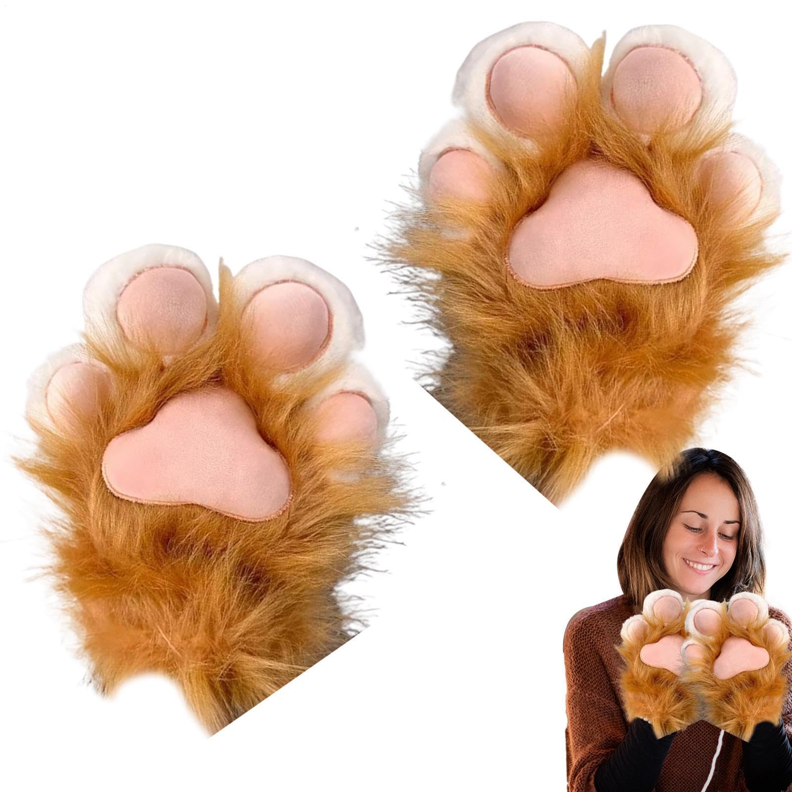 Guantes de felpa de dibujos animados para regalo de Navidad infantil
