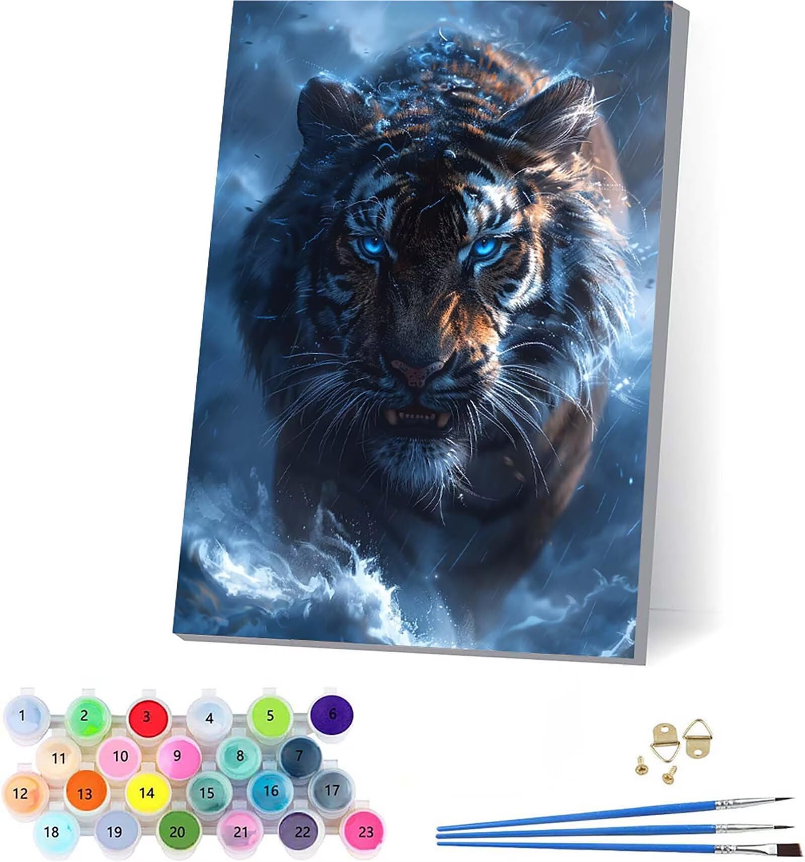Malowanie po numerach tygrysa dla dorosłych z ramką, malowanie według numerów dla dorosłych zwierząt, DIY, akrylowy pigment, rysowanie, sztuka i rzemiosło, hobby dla kobiet, dekoracja ścienna domu