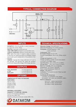 DKG-151 Generator Manual Start Control Panel/Unit/Controller