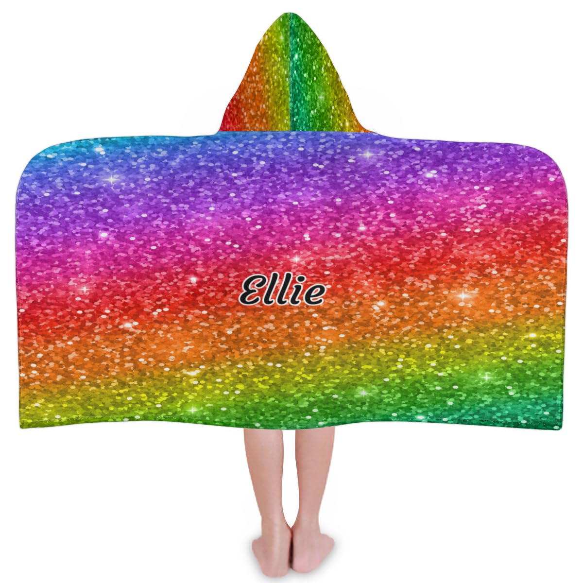 Mularoka Custom Name Kids Hooded Bath Towel, Soft Towel Wrap - Warm Swim Cover Up - 50