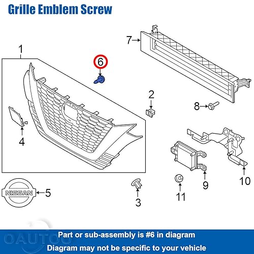 Miniatura 3 de OAUTOO 20pcs M4.8-0.063x0.591 in Cubierta de parachoques Fender Liner & Rocker Panel Moldeo Tornillo de Tapping para Nissan & Infiniti 01451-00841,