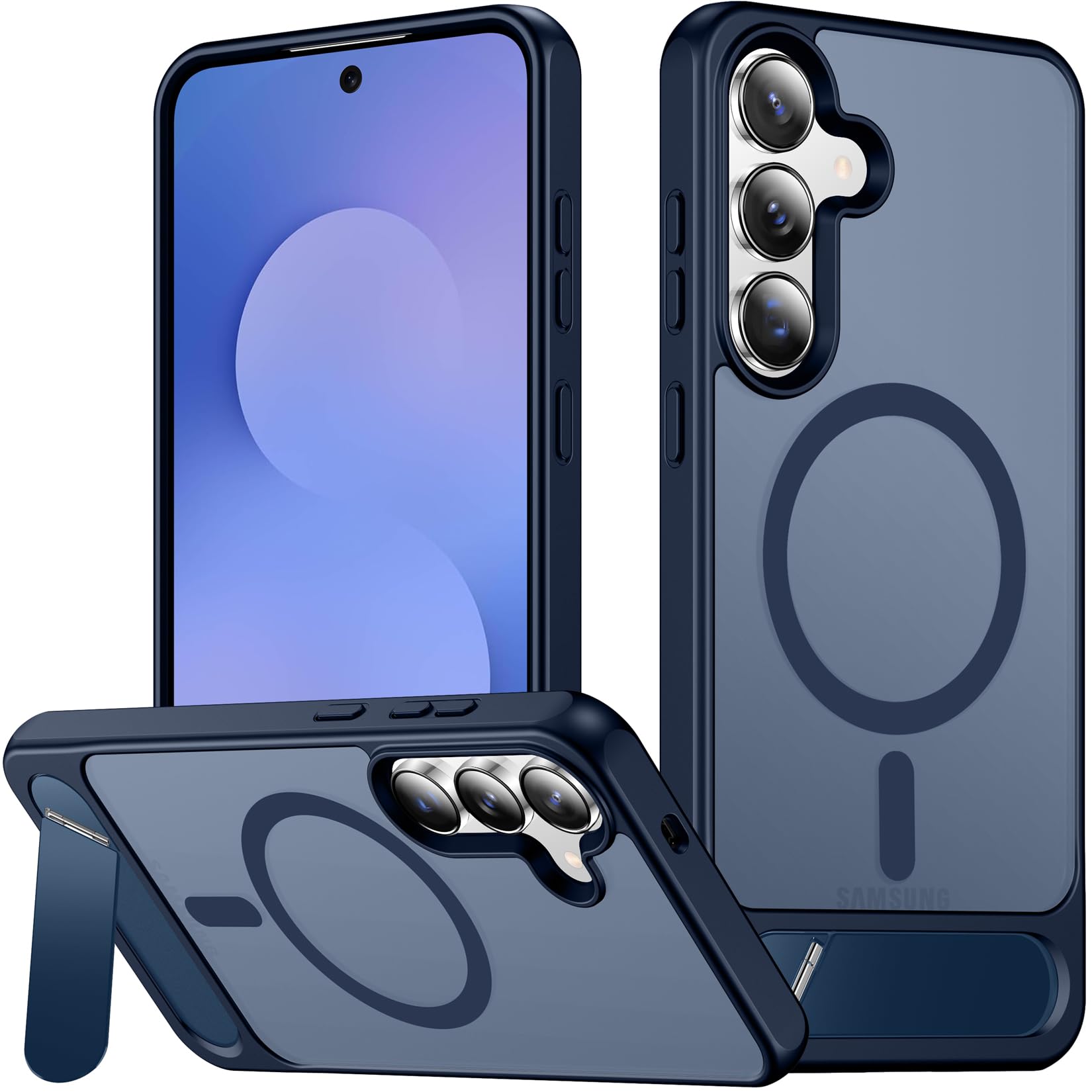 SPIDERCASE for Samsung Galaxy S25 FE Case,Built-in Stand,Blue