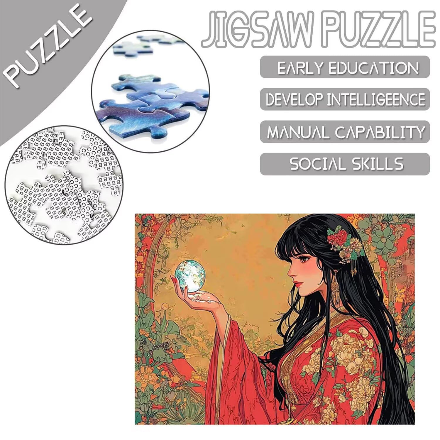 Puzzle de 1000 Piezas Puzzle Adultos 75x50cm Juego Educativo Regalos Rompecabezas para Adultos y niños a Partir de 14 Años, Regalo Creativo para la Relajación - (Mujer) t-640