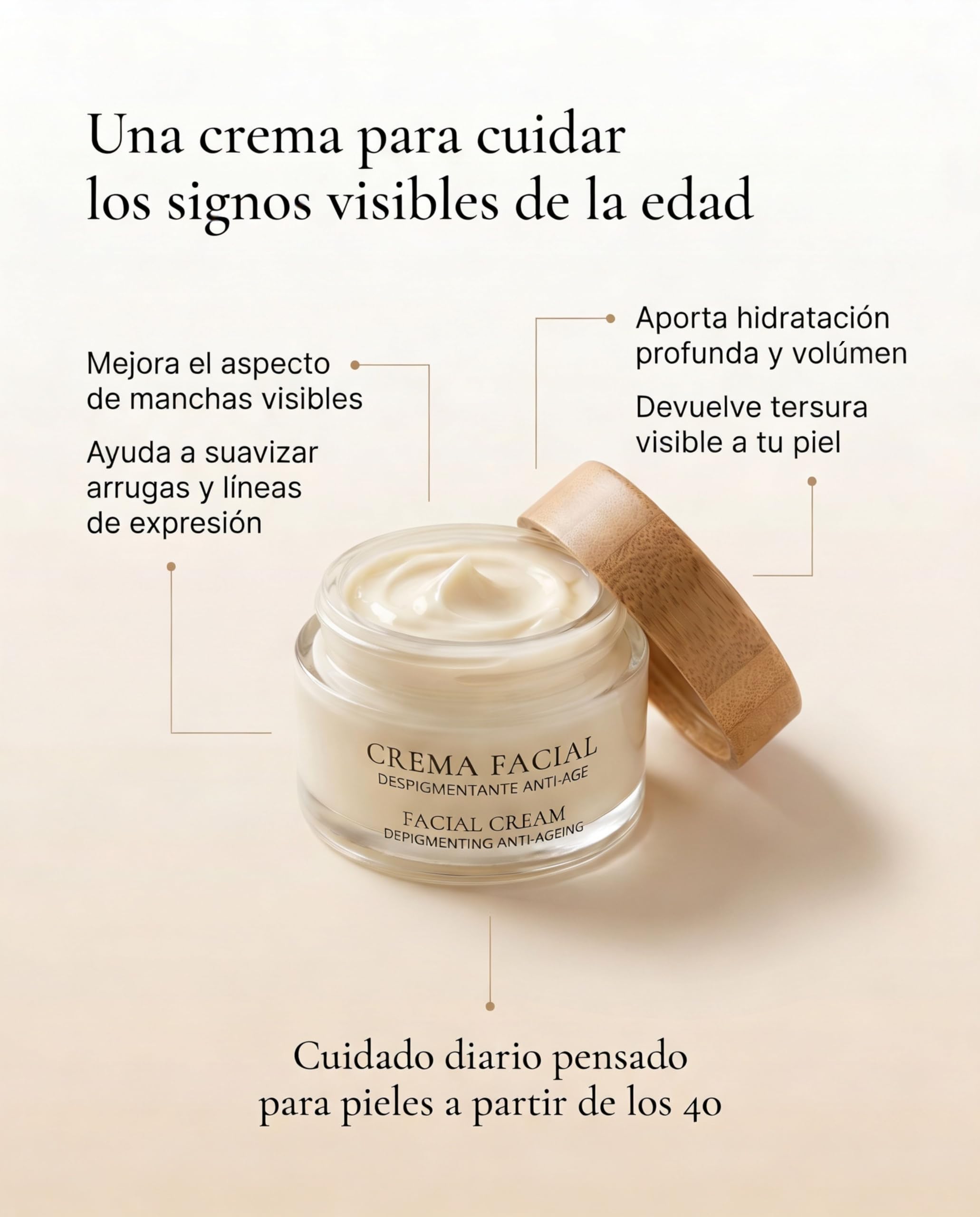 Crema Facial Mujer Antiedad Despigmentante Coreana con Centella Asiatica y Niacinamida Acido Hialuronico reduce Manchas Arrugas y Flacidez Piel Madura 40 años Hidratante Antiarrugas dia y noche 50 ml