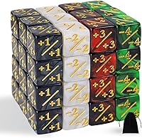 Vista 9 de Juego de 48 dados MTG para contadores de fichas, Magic The Gathering Glitter Sparkle, Loyalty Starry Marble D6 Cube compatible con MTG, CCG, Negro