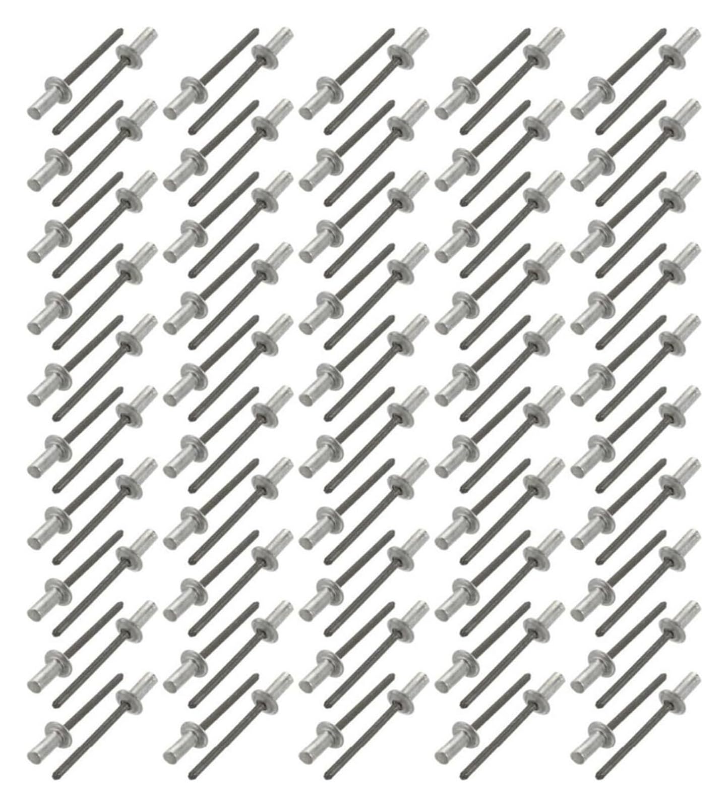 Remache ciego, Remache ciego de aluminio, cabeza redonda tipo cúpula, extremo cerrado, 4mm x 8-16mm(10mm)