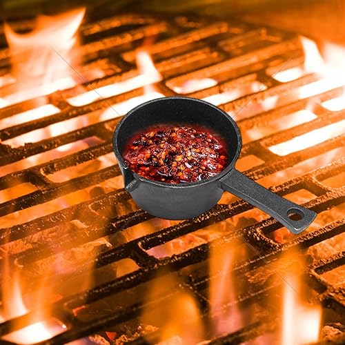 Miniatura 4 de Juego de cepillo para mopa y olla de hierro fundido, paquete 11 en 1 incluye 2 piezas de mango largo de madera, 6 cabezales de cepillo, 1 sartén de