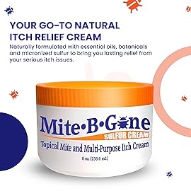 Human Mite Treatment Cream 8oz | Max-Strength 10x Sulfur Cream for Skin Mites, Bites, & Itching | Child & Adult Safe | Fast Relief for All Skin Types by Mite-Be-Gone