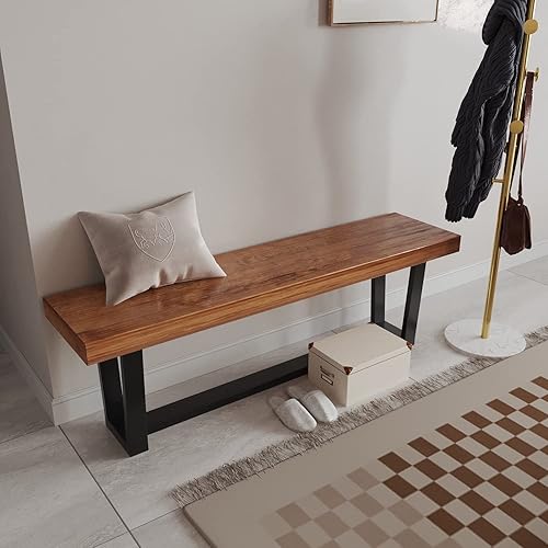 Miniatura 4 de Mesas de cocina y comedor mesa de comedor rectangular moderna con marco de metal mesa de comedor para muebles de oficina en casa marrón banco de 60