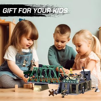 Military Base Building Toy, Army Defence Base, Army Toy, WW2 Model Kit for Boys, Ideal Gifts for Kids Aged 6-12 and Adults, Compatible with Lego Military Set, 769 pcs