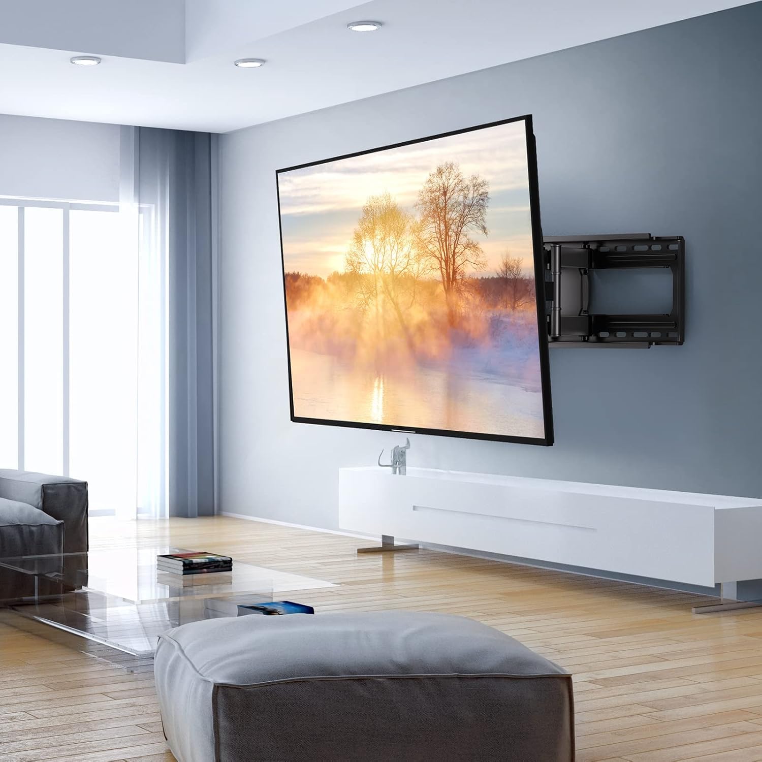 PERLESMITH Soporte de Pared para TV de Movimiento Completo para televisores de 50 a 90 Pulgadas de hasta 165 Libras, Soporte de Montaje para TV con Brazos articulados duales, extensión de inclinación