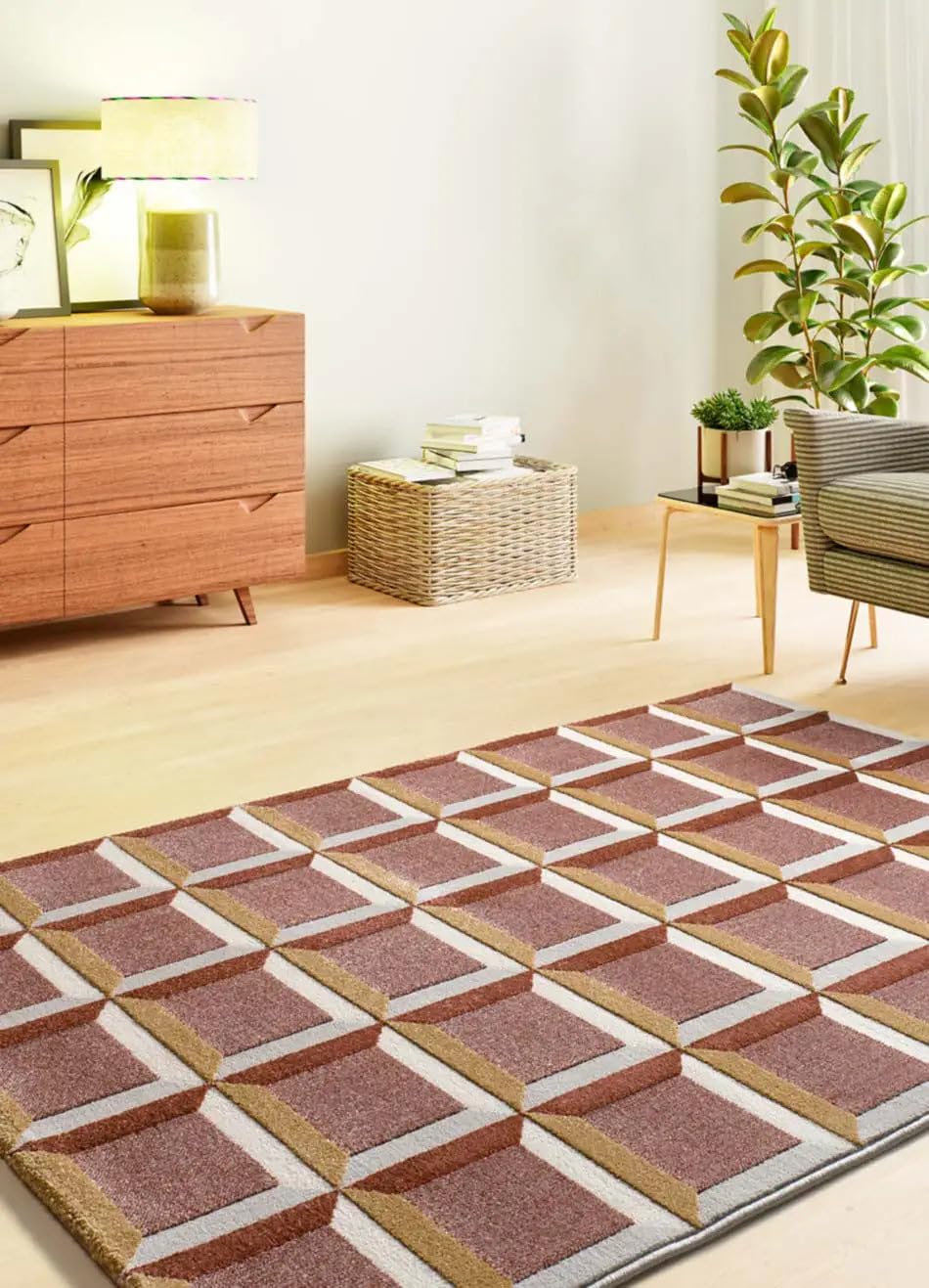 Tapis à Poils Courts - Amara 12997 Rouille - 133x190 cm