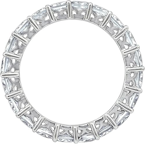 Miniatura 2 de Tienda Collection Anillo de plata de ley chapada en platino o oro con corte princesa hecho con circonita infinita de elementos