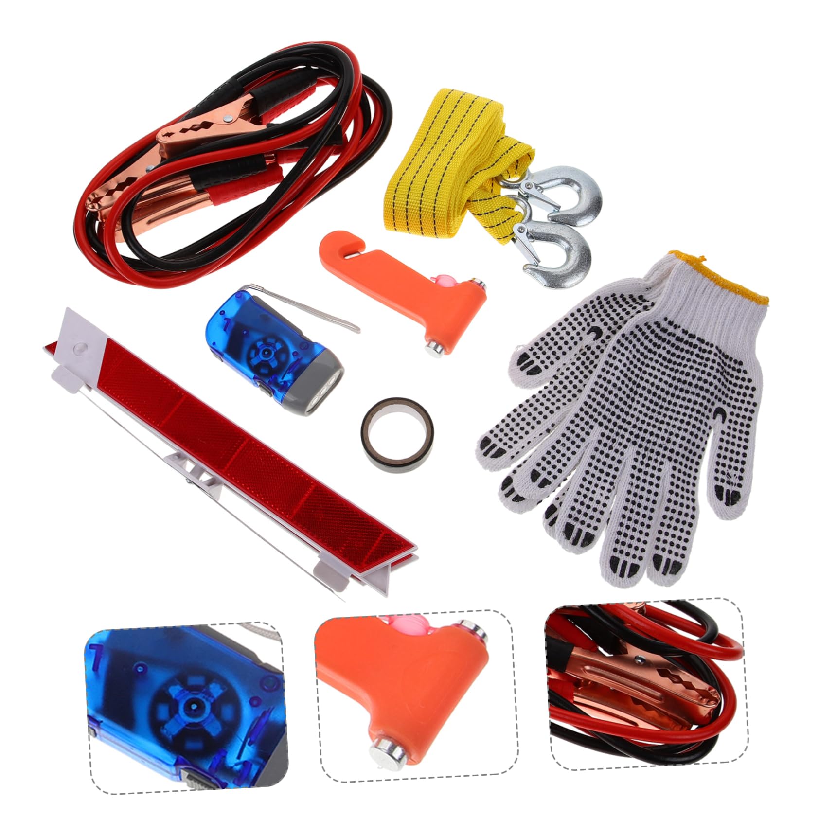 CHILDWEET Kit di Emergenza Auto, Attrezzi per Assistenza Stradale, Abs, Gomma e Metallo, per Ispezioni Veicolari