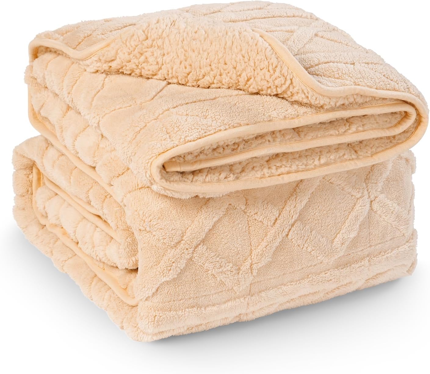 Kaisa Weighted Blankets for Adults 20 lbs 60″x80″ Queen Dimension, Reversible Double Sided Fleece Plush Jacquard Sherpa Weighted Blanket for Stress Aid, Splendid Presents for Households Associates, Khaki