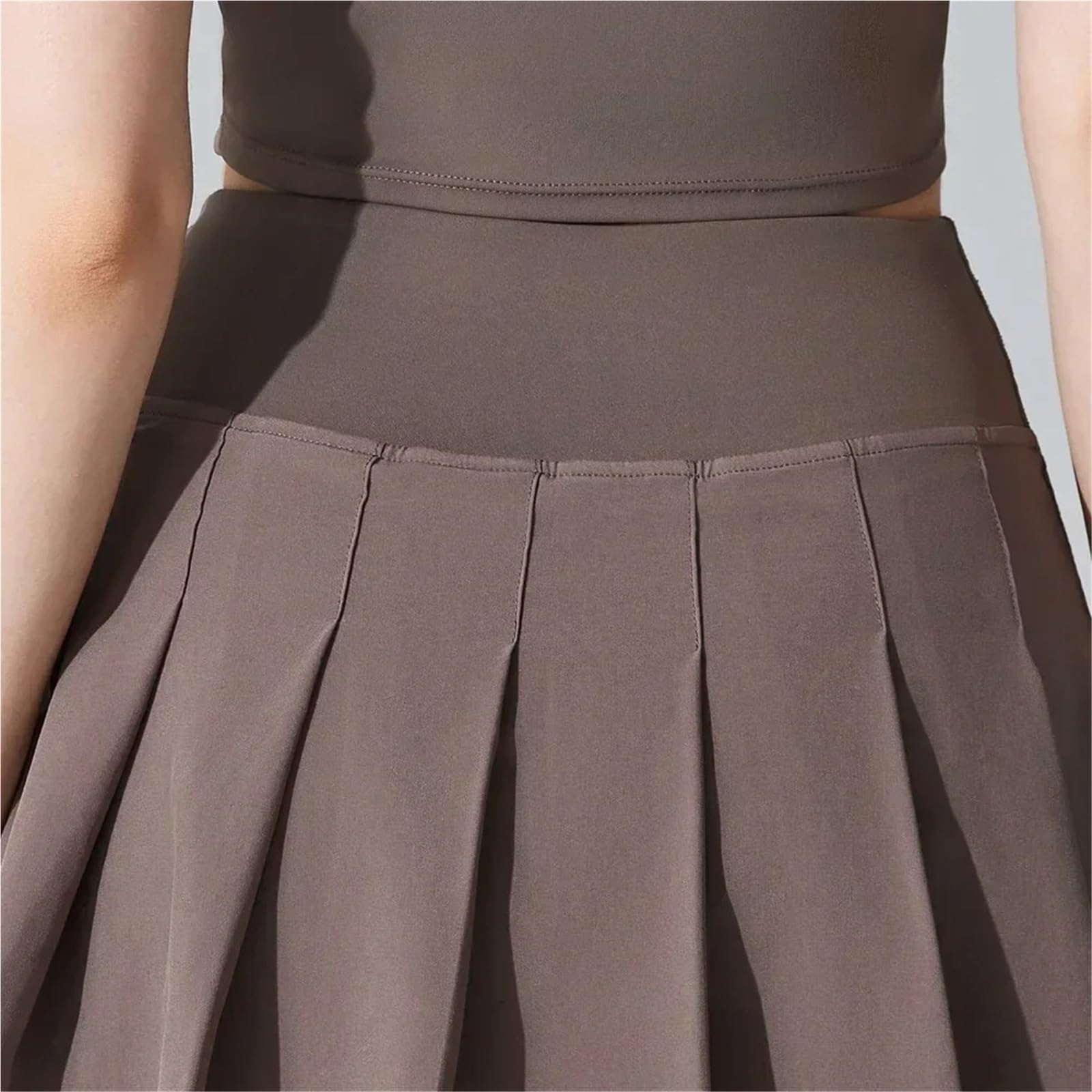 Damen-Tennisrock aus Polyester mit hoher Taille und Falten