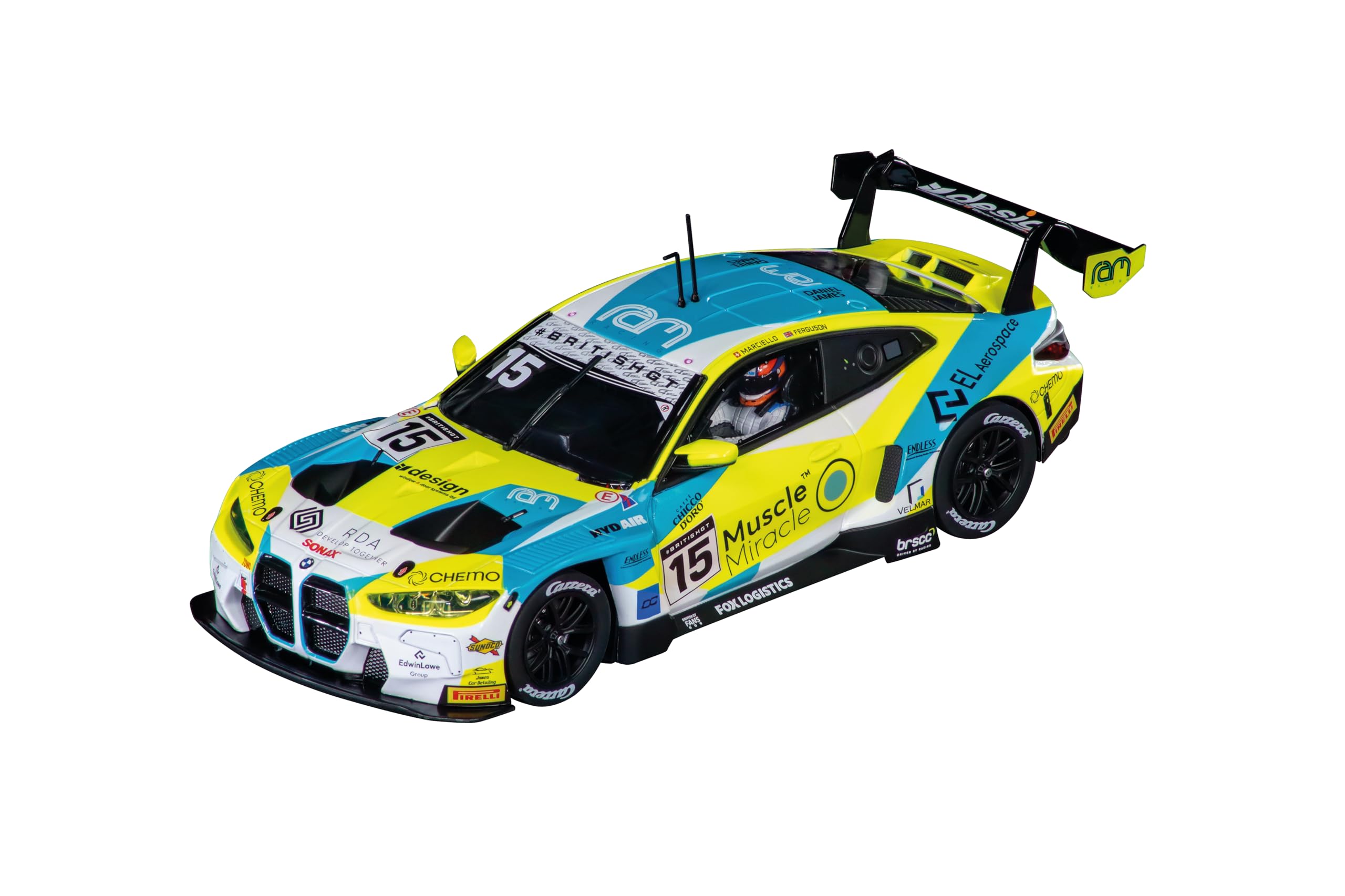 Carrera Digital 124 20023995 BMW M4 GT3 RAM Racing, No. 15" British GT 2024 1:24 Scale Slot Car With Working Front - Image 3