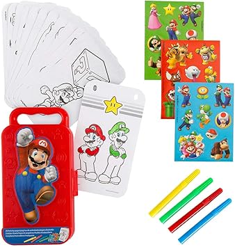 Amazon Super Mario スーパーマリオ アクティビティーセット お絵かき 塗り絵 シール キャラクター 並行輸入品 おもちゃ おもちゃ