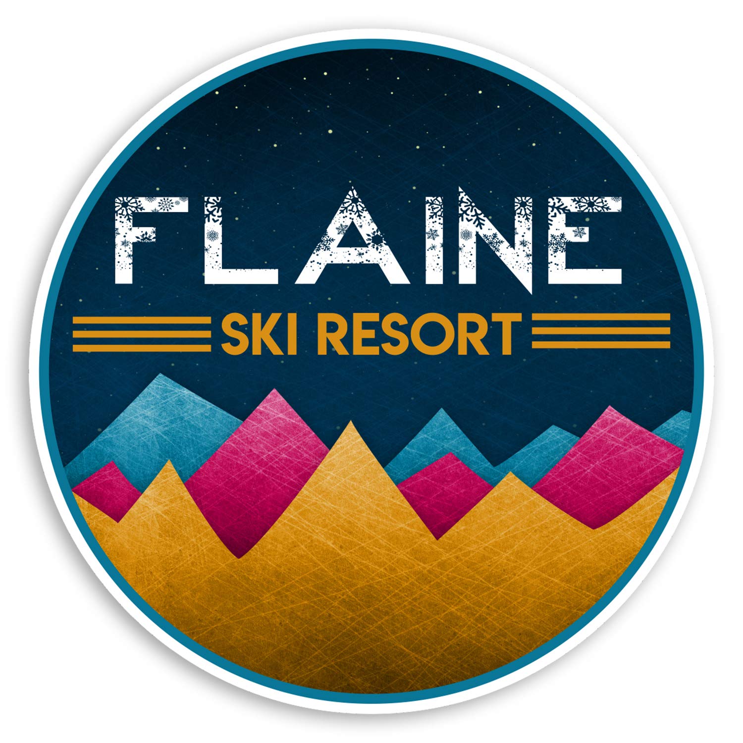 Destination Vinyl Ltd Multi 2 X 10Cm Flaine France Vinyl Stickers - Ski Resort Luggage Sticker #31427 (10Cm Wide)