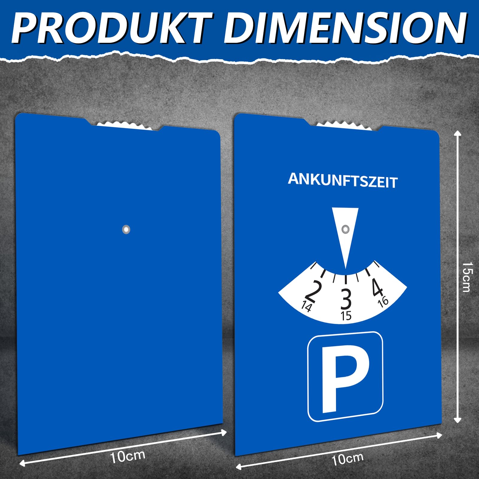 kinoco Parkscheibe aus Pappe, StVO-konform, 11x15 cm - Umweltfreundlich & strapazierfähig für Auto, LKW, Wohnmobile