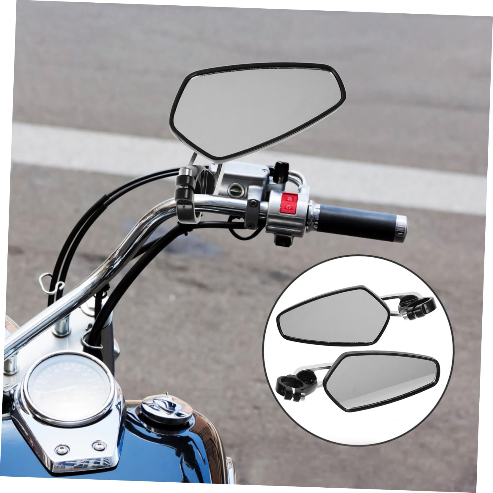 UKCOCO Rétroviseur Moto Miroir Rétroviseur de Moto Latéral de Guidon pour Tout- de Style Rétro