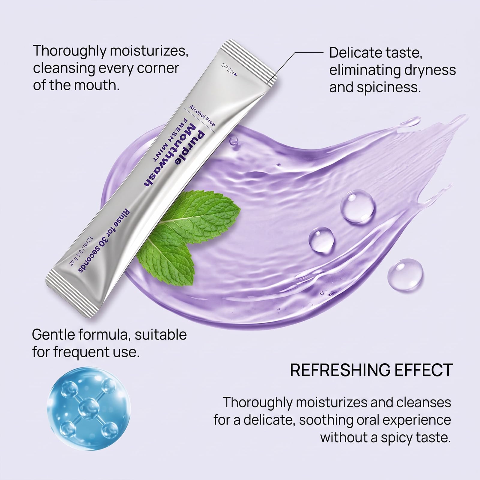 Purple Mouthwash Packets, Purple Teeth Whitening Mouthwash, | Stain Bagno Di Bocca Sbiancante,Bagno Di Bocca Sbiancante, Elimina Depositi & Rinfresca l'alito, Mouthwashes to