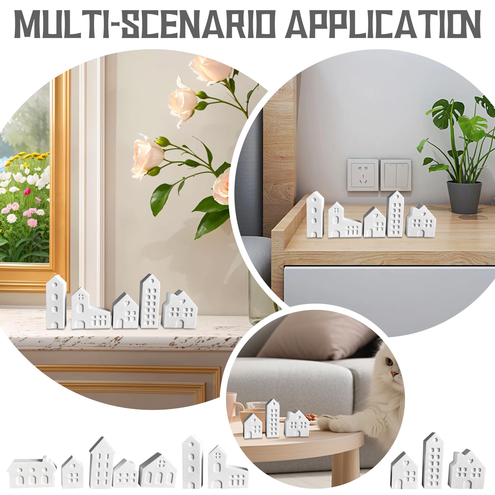 LUMOOM Silikonformen Weihnachten - 6 Mini Häuser Für Gips & Seife