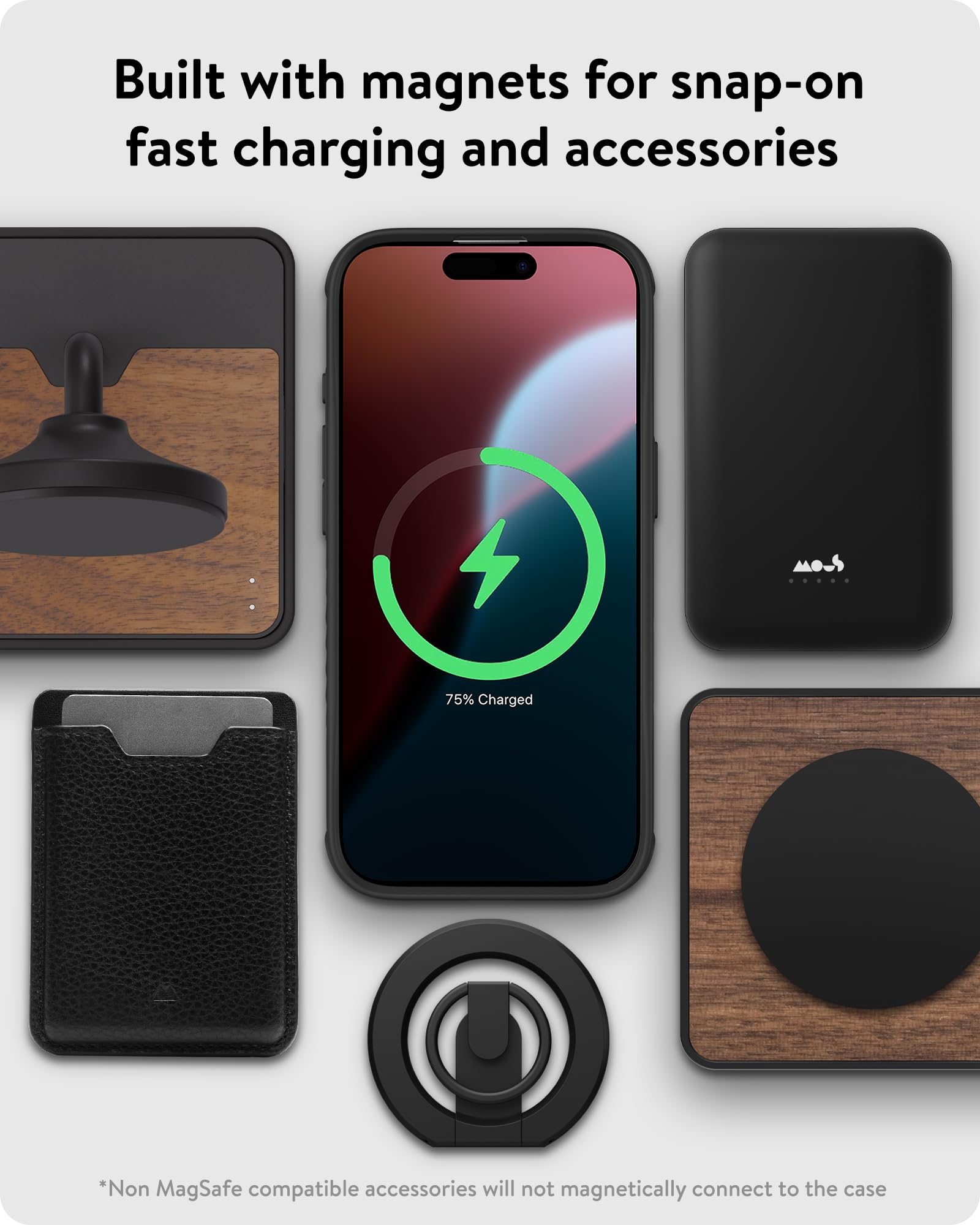 Mous Etui do iPhone'a 16 Pro MagSafe kompatybilne z przyciskiem sterowania kamerą - Limitless 6.0 - orzech włoski - ochronne, odporne na wstrząsy etui na telefon