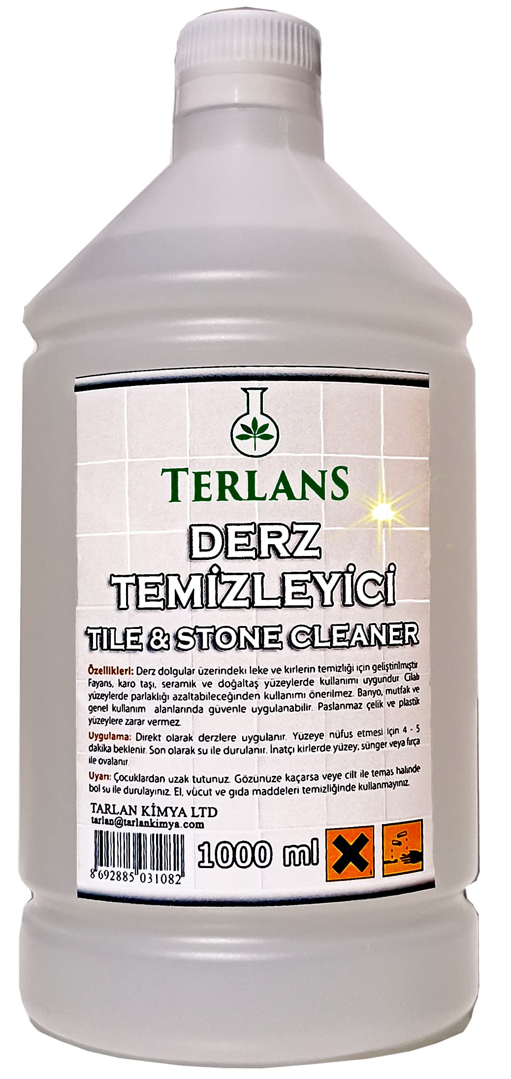 TERLANS Fayans Arası Derz Temizleyici Tuvalet Taşı Temizleyici Tile & Stone Cleaner 1000 ml