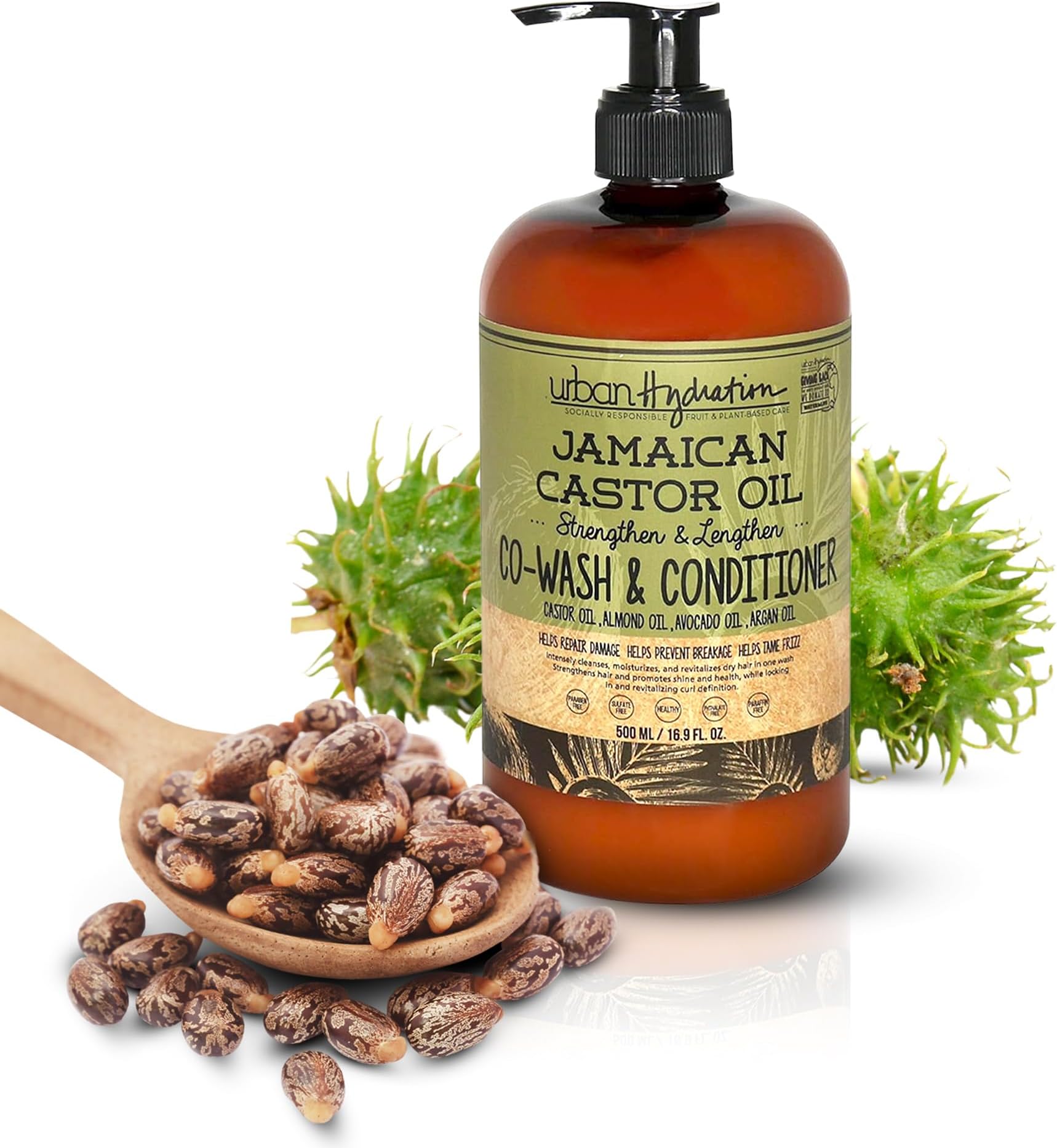 Jamaican Castor Oil Co-Wash and Conditioner | Sulfate, Paraben and Dye Free, Cleanses, Hydrates and Repairs Damage for Soft, Strong and Shiny Hair, All Hair Types, 16.9 Fl Ounces